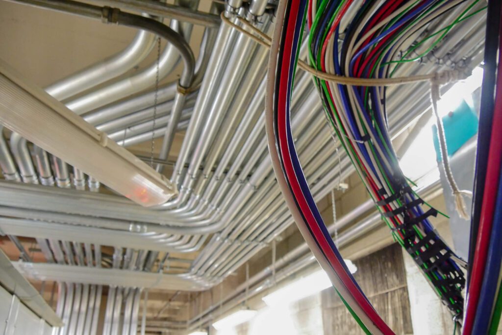 Electrical wiring in a commercial facility